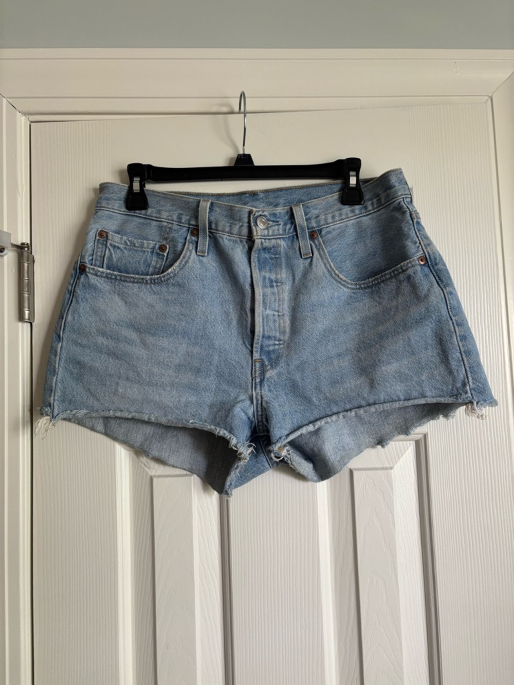 Levi’s 501s Classic Light Blue Denim Cutoff Shorts - Women